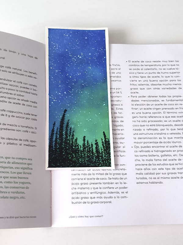 marcapáginas aurora boreal libro